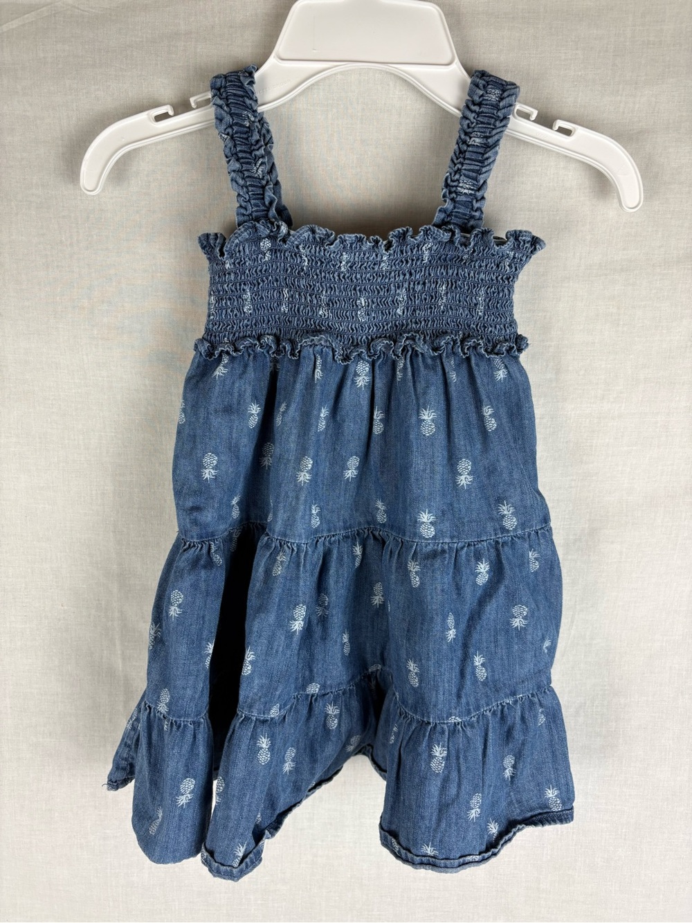 Janie and Jack Girls’ Chambray Pineapple Dress Size 4